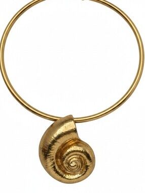 💛▪️House of Harlow ▪️1960 Gold Tone Nautilus Shell Choker Conch Shell Necklace